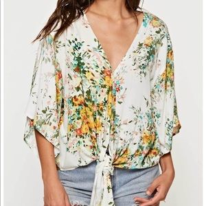 Lovestitch floral tie front top